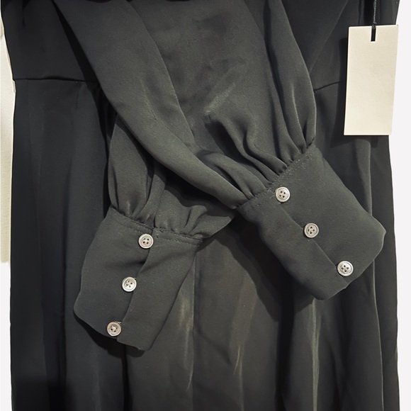 ARITZIA Babaton Black Hamptons Dress - Long Sleeve - Slit - Satin - Size 0 - NWT - Picture 11 of 15